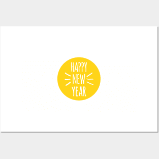 Happy new year, optimistic new year card with sun Posters and Art